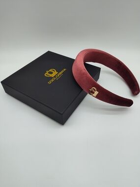 DOLCE & GABBANA BEAUTY Burgundy Velvet Crown Headband Beauty Promo Sample NIB